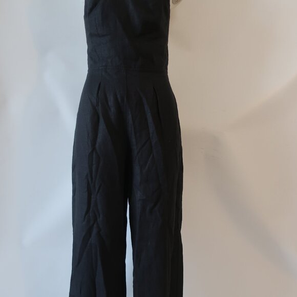 NWT Women Faithfull the Brand Black Pure Linen Sleeveless Antibes Jumpsuit 4 - Picture 8 of 14